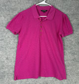 Lauren Ralph Lauren Size-L Women Pink Short-Sleeve Eyelet Polo Shirt Top Photo 0