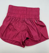FREE PEOPLE Movement Way Home Shorts Women XS Pink High Rise Smocked Athletic Photo 0