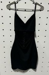 Black Cut Out Strappy Mini Dress Size L Photo 0