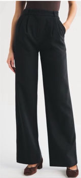 NEW Abercrombie & Fitch Sloane Tailored Fit Wide Leg Pants Black Size 26 NWOT Photo 0