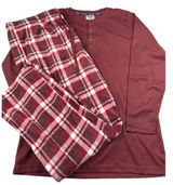 Isotoner Men's Size XL PJ Sleep Set Henley‎ Thermal Top Fleece Pants Plaid Cozy Photo 0
