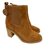 Lauren Ralph Lauren Marianna Tan Suede Chelsea Ankle Boots Block Heel Size 5.5B Photo 0