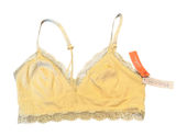 Colsie Lace Trim Camisole Crop Top Bralette Pastel Yellow Loungewear Size L NWT Photo 0