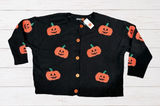 NWT 33 Degrees Pumpkin Cardigan Black Jack O Lantern Halloween Sweater 3X Photo 0