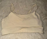 Alo Yoga Escalate Wrap Top Ivory Size Large Cropped Sports Bra Tank Ribbed Photo 0