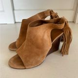 Chloé suede tan fringe tie wedges size 39 (their US‎ 8.5) Photo 0