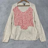 Eileen Fisher Sweater Womens Medium Cream Wool Blend Knit Lagenlook Oversized Photo 0