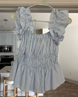 Ruffle Striped Top Blue Photo 0