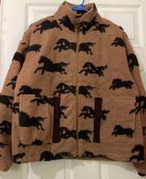 Womens Horse Printed Casual Fleece Jacket Zip-up Teddy Jacket Wild Sherpa Fluffy Jacket Outwear Photo 0