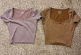 Hollister purple & brown crop top (both) Photo 0