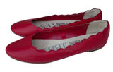 Sam & Libby Womens Scalloped Ballet Flats Red Round Toe Slip On Shoes Size 9.5 Photo 0