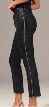Abercrombie & Fitch Women's Zip Side Ultra High Rise Mom‎ Jean Black Size 10 Photo 0