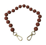 Italian Round Beaded Purse Handle‎ 21” Long Brown Gold Removable Beads only Photo 0