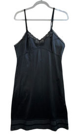 Adonna JCPenney Black Nylon Lace Slip Dress Vtg Lingerie Sz 38 M Y2K Whimsygoth‎ Photo 0