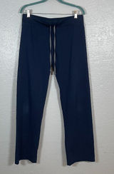 Figs Women M Navy Blue Livingston High Waisted Scrub Pants Yoga Waistband Pocket Photo 0