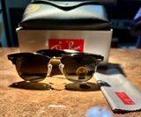Ray-Ban Clubmaster Black Gold Sunglasses Classic Polarized RB3016 With Case Photo 0