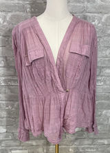 Free People Safari Sheer Wrap Top in mauve Photo 0