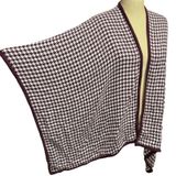 Ann Taylor OS Houndstooth Knit Purple‎ Poncho Wrap Shawl Cardigan Wedding Fall Photo 0