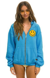 Blue smiley face aviator nation zip Sz XS Photo 0