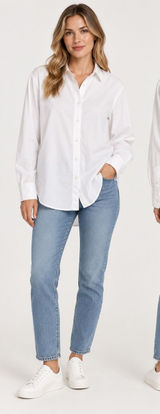 Abercrombie & Fitch White Oversized Button Down Shirt Women’s Small Photo 0