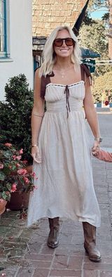Brown gingham fall tie dress Size M Photo 0