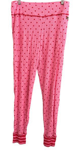 Matilda Jane Pajama Leggings‎ Womens XL Pink Red Polka Dot Thermal Waffle Knit Photo 0