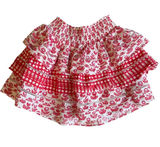 NWT Roller Rabbit for Target Red Floral Tiered Mini Skirt Smocked Eyelet Sz XS Photo 0