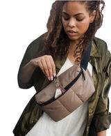 Calpak Luka Belt Bag Chocolate Brown Quilted Bag Puffy Bag Travel Bag Fanny Pack Photo 0