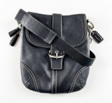 Vintage Coach Black Leather Soho Buckle Flap Crossbody Bag Photo 0