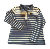 LL Bean Rugby Henley Long Sleeve Cotton Top Blue White Stripes Womens Size Small Photo 0