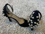 BCBG MAXAZARIA Women Size 6-6.5 Studded Rhinestone Open‎ Toe Sandals Heels Pumps Photo 0