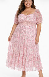Arula Caitie Floral Maxi Puff Sleeve Dress 1X NWT Photo 0