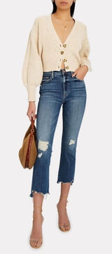 Mother The Insider Crop Step Chew Distressed Denim Jeans in Dancing‎ on Coals 24 Photo 0