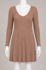 Abercrombie & Fitch XLP Ribbed Sweater Dress‎ Brown Long Sleeve Scoop Bodycon Photo 0