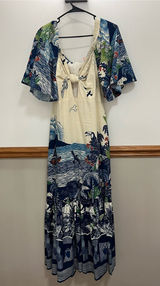 NWT Farm Rio Tropical Tiles Midi Dress Size Large Photo 0