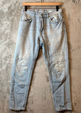Dondup Distressed Mila Carrot Fit Jeans Light Wash Size 30‎ X 28” Photo 0