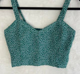Abercrombie & Fitch Green Floral Smocked Crop Top Womens Small Daisy Cami Tank Photo 0