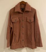 Tahari Sherpa Fuzzy Brown Copper Button Shacket Size 1X Photo 0