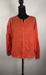 FREE PEOPLE Stars Align Cotton Eyelet Top in Orange Size M *‎ Photo 0