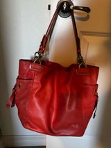 Coach Orange Leather Vintage Tote with Brass-Tone Hardware Photo 0