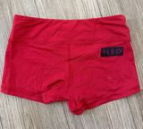 Fleo Red Women's Bike Shorts with Logo Patch Photo 0