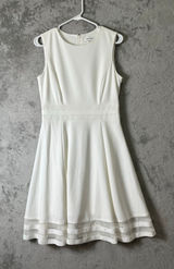 Calvin‎ Klein White Fit & Flare Dress Sleeveless Bridal Shower Cocktail 8 New Photo 0