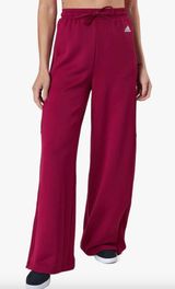 Adidas Pants Womens XL Red Wide Leg AeroReady Sweatpants Polyester Athleisure Photo 0