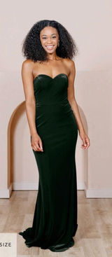 Revelry Emerald 614 Velvet Bridesmaid Dress Photo 0