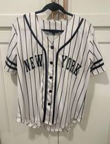Harper Ivy New York Baseball Jersey Top White Black Pinstripe Size L casual Photo 0