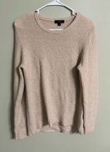 J.Crew Beige Waffle Knit Crewneck Sweater Women's Size Small Alpaca Merino Wool Photo 0