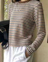 Striped Wave Knit Top Photo 0