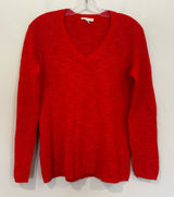 Eileen Fisher Linen V-Neck Sweater Women's Medium Petite Orange Preppy‎ Classic Photo 0