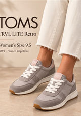 TOMS TRVL LITE Retro Water Repellent Grey Sneakers Women’s 9.5 NWT Photo 0