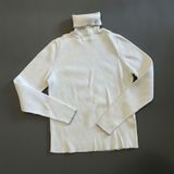 Lauren Ralph Lauren Women's White Rib Knit Preppy Turtleneck Classic Sweater M Photo 0